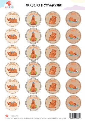 Naklejki motywacyjne A4 Kapibara motywiara