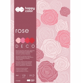 Blok Happy Color Deco Rose A4, 20 ark, 4 kol, tonacja różowo-czerwona (HA 3717 2030-062)