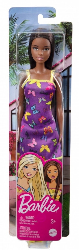 Lalka Barbie szykowna fioletowa sukienka w motyle (T7439/HBV07)
