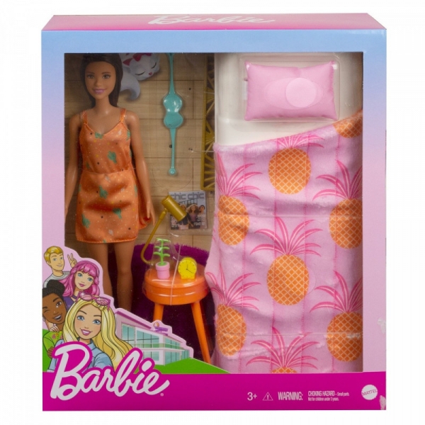 Zestaw Barbie Pokoik + Lalka Sypialnia (GTD87/GRG86)