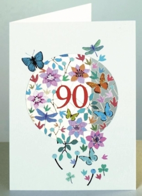 Karnet F90 wycinany + koperta Urodziny 90