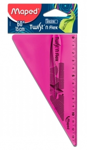 Ekierka MAPED TWIST'N FLEX 15 cm niełamliwa - różowa