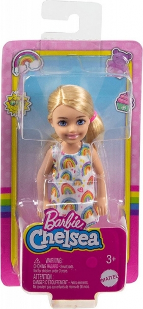 Lalka Barbie Chelsea i przyjaciele Sukienka w tęczę (DWJ33/HGT02)