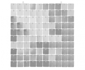 Panel dekoracyjny srebrny, przezroczyste tło, 30x30 cm, 100 kwadratów