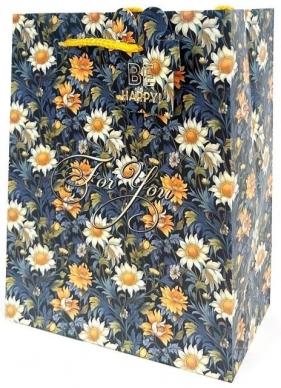 Torebka ozdobna matowa 18x23x10cm Kwiaty