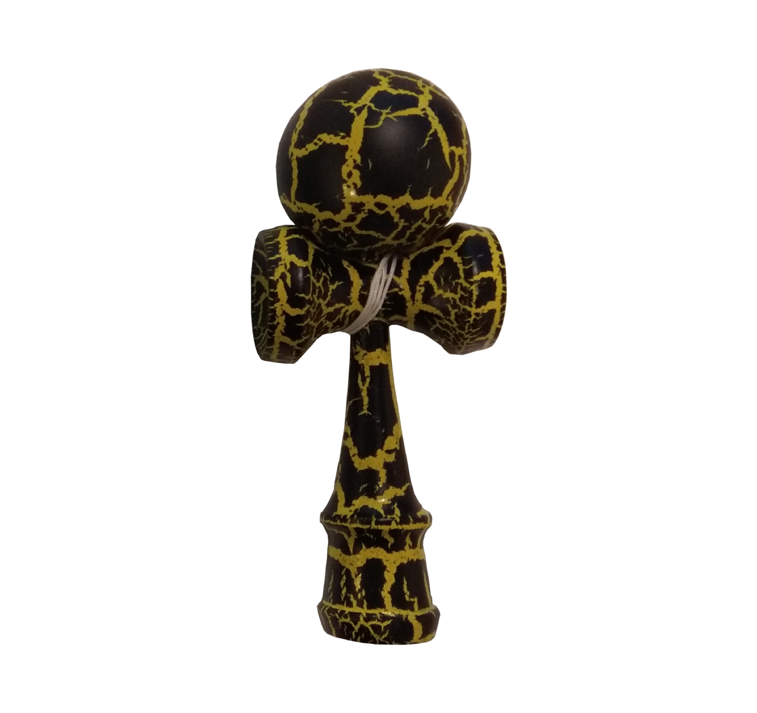 Kendama. Drewniana zabawka zręcznościowa - czarno-żółty (NO-1004003)