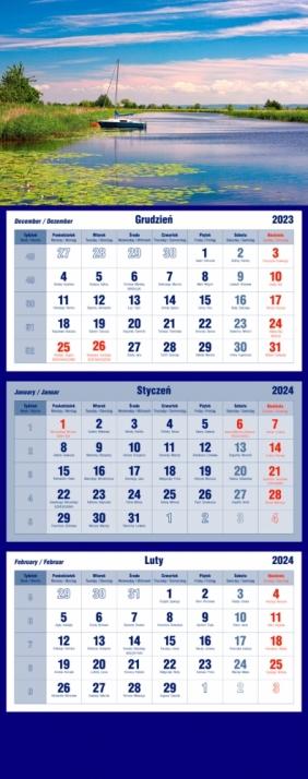 Kalendarz trójdzielny 2024: Jezioro (T-105T-01)