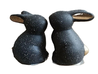 Figurki dwa zajączki nakrapiane
