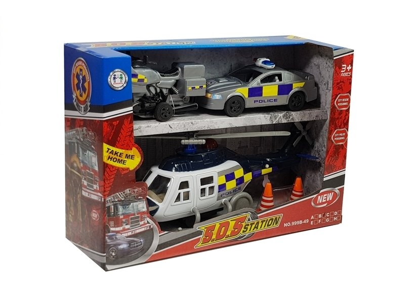 <img src='https://webimage.pl/pics/904/8/d5907625588904_1.jpg' style='height:440px' /> Zestaw pojazdów Policja światło/dźwięk