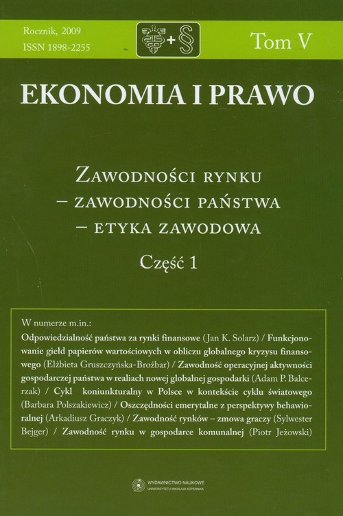 Zawodności rynku zawodności państwa etyka zawodowa część 1 t.5