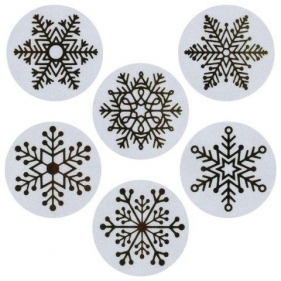 Naklejki papierowe na taśmie Śnieżynki 25mm 500szt