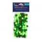 Pompony poliestrowe 1 cm mix zielony, 120 szt. (KSPO-029)