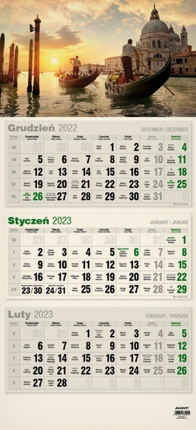 Kalendarz 2023 trójdzielny płaski EKO mix2