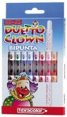 Pisaki Duetto Bipunta 10 kolorów FIBRACOLOR