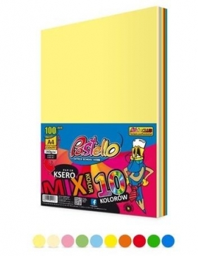 Papier ksero A4 160g 10 kolorów 100 arkuszy