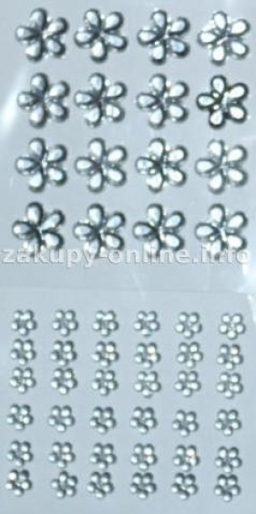 KRYSZTALKI SAMOPRZYLEPNE KWIATY 52 SZT KG05 - 282726