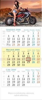 Kalendarz 2019 Trójdzielny Motor KT20