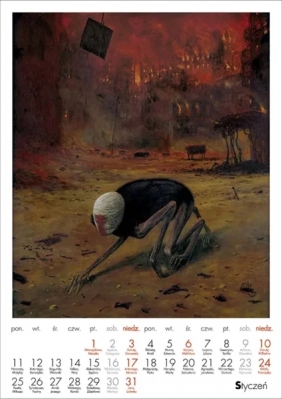Kalendarz 2027 Beksiński A3 wzór 1 - Bartosz Szymanik