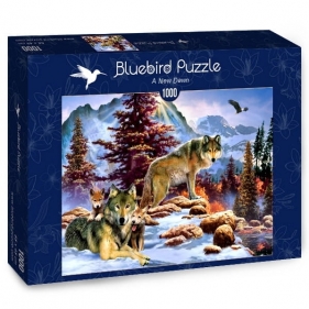 Bluebird Puzzle 1000: Rodzina wilków w górach