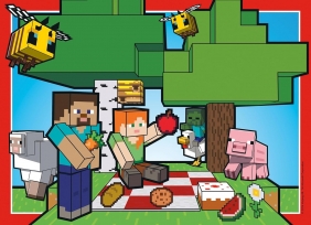 Ravensburger, Puzzle 4x100: Minecraft Przygody (12004290)