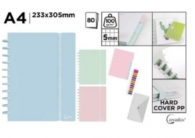 Zeszyt na spirali A4/80K kratka pastel MIX