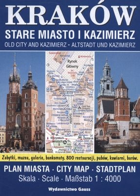 KRAKÓW STARE MIASTO I KAZIMIERZ PLAN MIASTA 1:4000