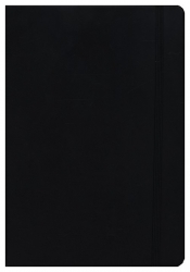 Leather Notebook Medium czarny kratka - <br />