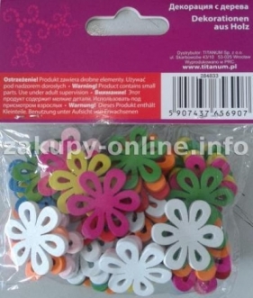 DEKORACJE DREWNIANE KWIATY 50 SZT WDC020 - 284833