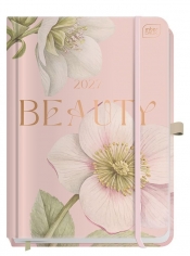 Kalendarz książkowy A5/192k - Beauty Metallic z kieszonką + zadrukowany środek - Anemone