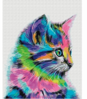 Obraz Malowanie po numerach - Kot neon (BS28359)