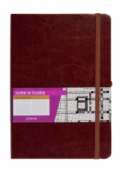 Notes A5 z gumką Formalizm kratka brązowy