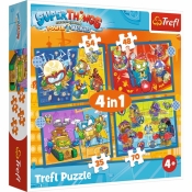Trefl, Puzzle 4w1: Magic Box Super Things - Super akcja (34390)