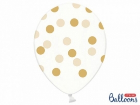 Balon gumowy Partydeco Kropki, Crystal Clear transparentny 300 mm 29cal (SB14C-223-099G-6)