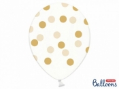 Balon gumowy Partydeco Kropki, Crystal Clear transparentny 300 mm 29cal (SB14C-223-099G-6)
