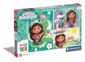 Clementoni, Puzzle Super Kolor 3x48: Koci Domek Gabi (25290)