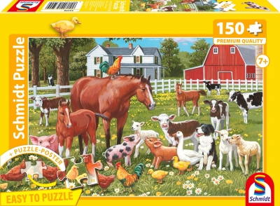 <img src='https://webimage.pl/pics/909/5/d4001504565909.jpg' style='height:440px' /> Puzzle 150 PQ Zwierzęta na wsi 114374