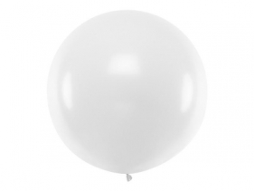 Balon okrągły Pastel White 1m