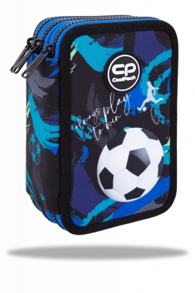 Coolpack, Piórnik potrójny z wyposażeniem Jumper 3 - Football Navy (F067967)