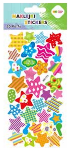 <img src='https://webimage.pl/pics/910/6/d5902979036910.png' style='height:440px' /> Naklejki 3D Puffy - Colorful Stars, 9.5 cm x 22 cm, Happy Color