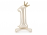 Stojący balon foliowy cyfra 1 84cm jasny krem