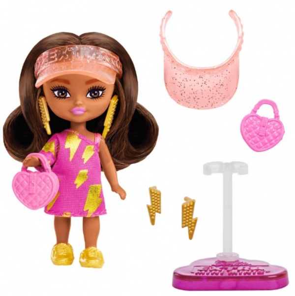 Lalka Barbie Extra Mini Minis brunetka czapka z daszkiem (HLN44/HPH20)