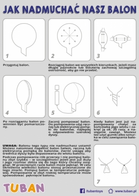 Tuban, Balon 45cm cyfra 8 - Gwiazdki, różowy (TB 3691)