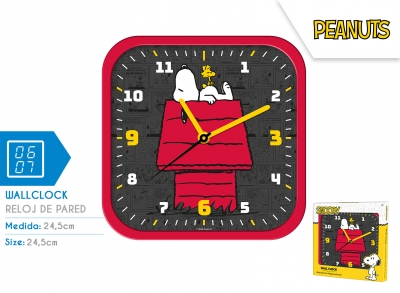 Zegar ścienny kwadratowy Snoopy PT00021