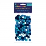 Pompony poliestrowe 1 cm mix niebieski, 120 szt. (KSPO-030)