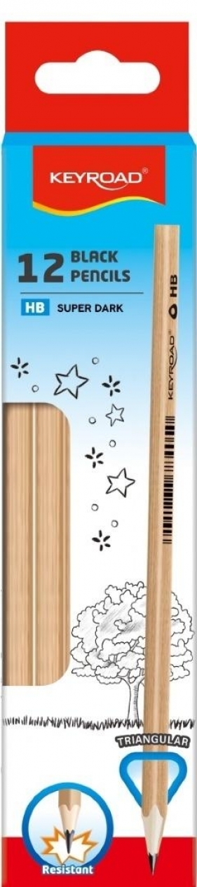 Ołówek trójkątny, drewno topoli 2,2 mm 12szt