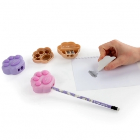 Temperówka podwójna z gumką Kidea - Kocia Łapka, 1 szt