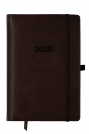 Kalendarz 2020 A5 książkowy dzienny Lux brązowy (KK-A5D L)