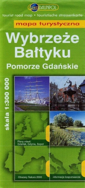 Wybrzeże Bałtyku Pomorze Gdański mapa turystyczna