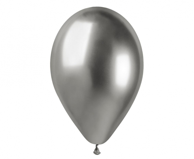 Balony shiny srebrne 33cm 5szt
