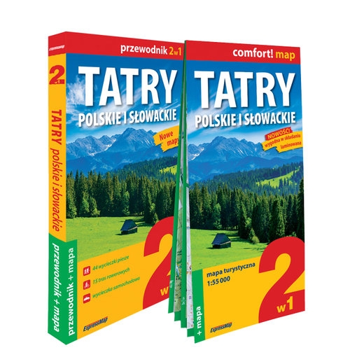 Tatry polskie i słowackie 2w1 przewodnik + mapa